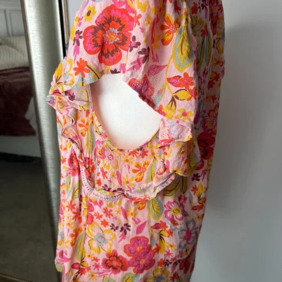 Lucky Brand Medium Women's Floral Tank Top with Tie - Picture 5 of 8